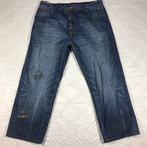 Lr Jeans By Lrg Make Jeans Not War Distressed Blue Jeans Size 42x28